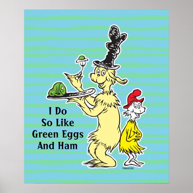 Poster Dr. Seuss | Ovos Verdes e Presunto | Amigo & Sam-I (Frente)