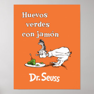 Poster Dr. Seuss Ovos Verdes e Presunto em Espanhol