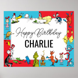 Poster Dr. Seuss - Personagens | Aniversário Infantil
