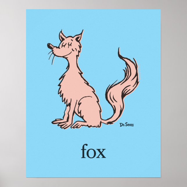 Poster Dr. Seuss | Raposa Rosa (Frente)