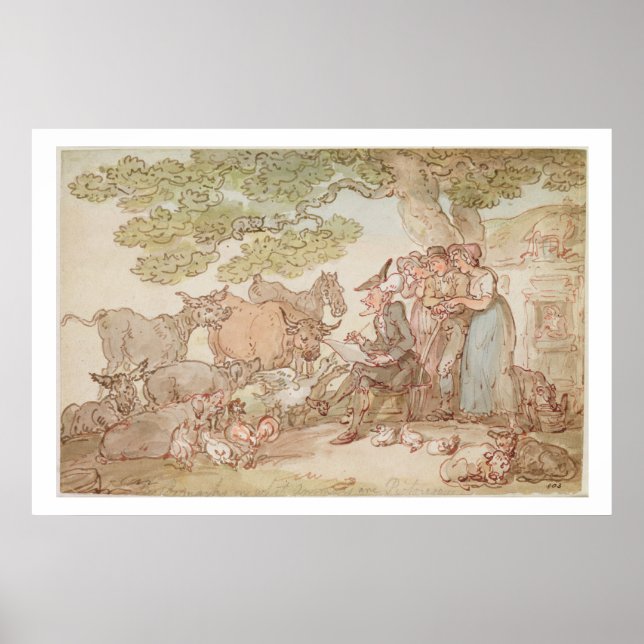 Póster Dr. Sintaxe esboçando após a natureza (Frente)