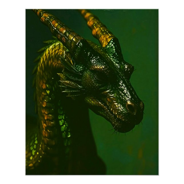 Póster Drachen Kopf Portrait  im Malerei Stil (Frente)