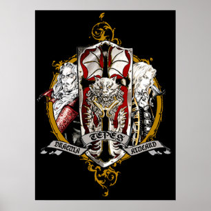 Poster Dracula e Alucard Castlevania Jogo Engraçado