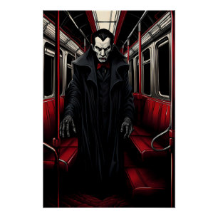 Póster Drácula no metrô
