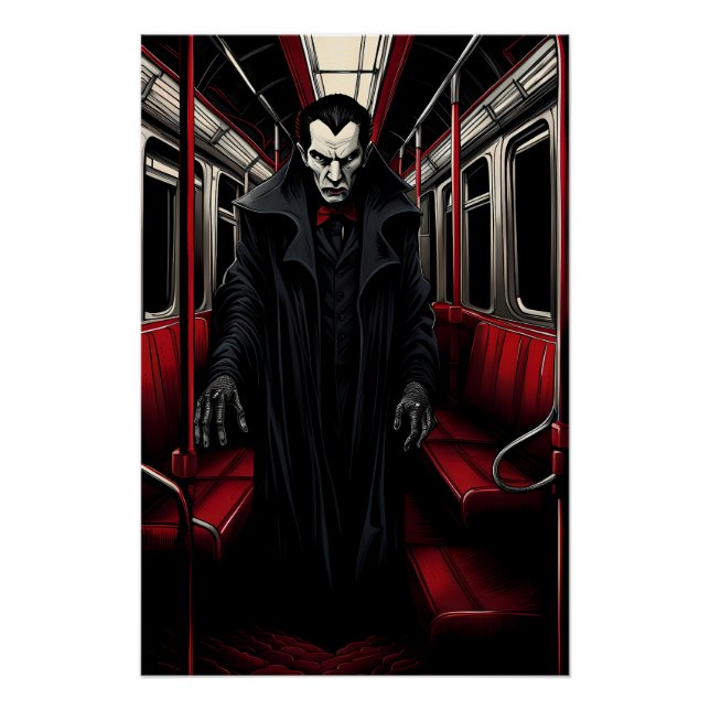 Póster Drácula no metrô (Frente)