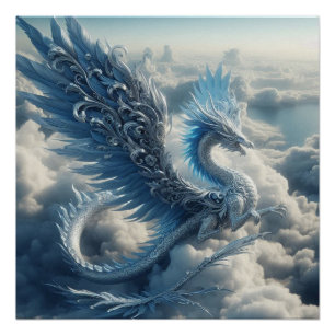 Póster Dragão atordoante cercado por nuvens