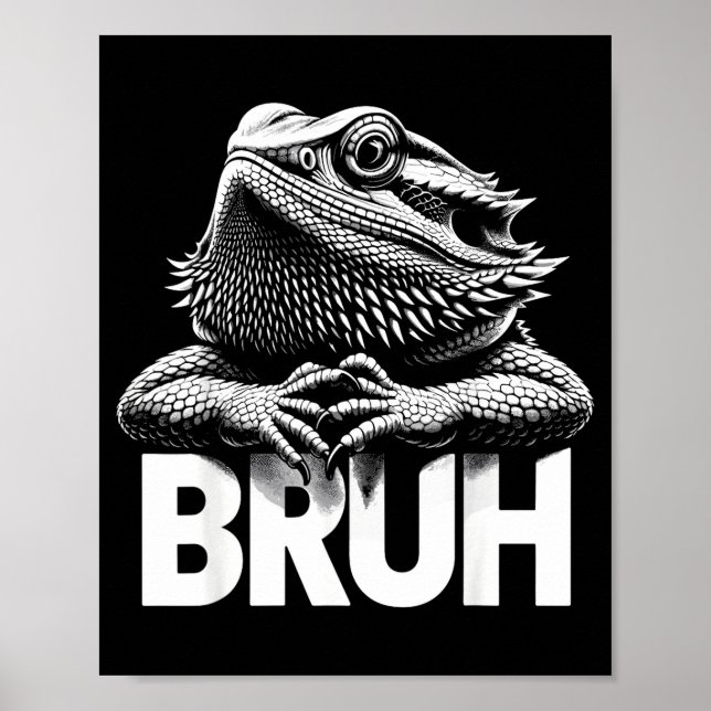 Poster Dragão Barbudo Bruh (Frente)