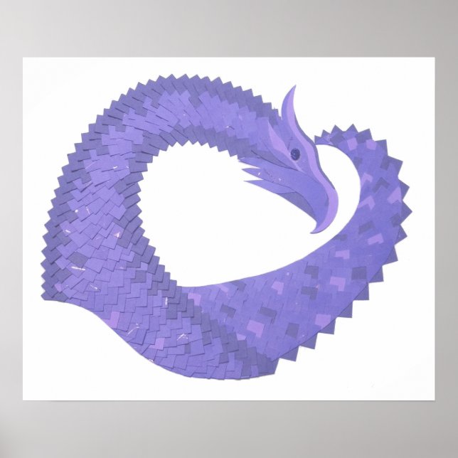 Poster Dragão cardíaco em branco (Frente)