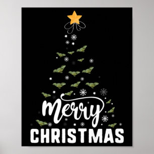 Poster Dragão Carinado Família de Árvores de Natal Merry