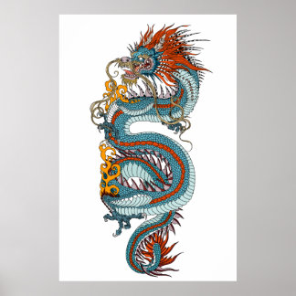 Poster Dragão chinês tradicional