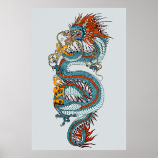 Poster Dragão chinês tradicional