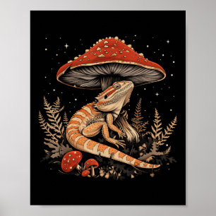 Poster Dragão Cuja Mama É Cuja Lizard Cottagecore É Estét