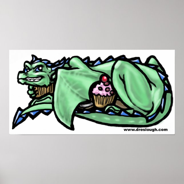 Póster Dragão Cupcake ganancioso (Frente)