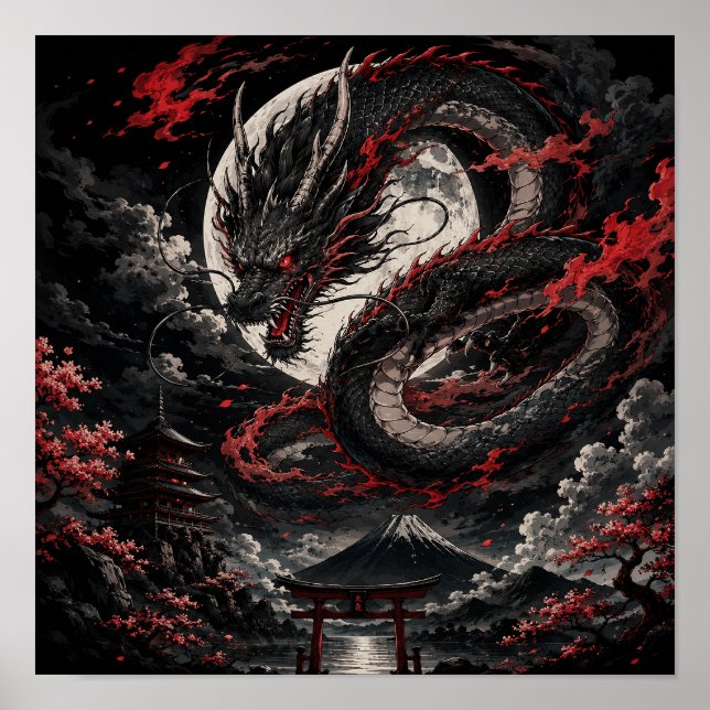 Poster Dragão da Lua de Sangue (Frente)