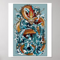 Dragão d'água japonês. Ilustração