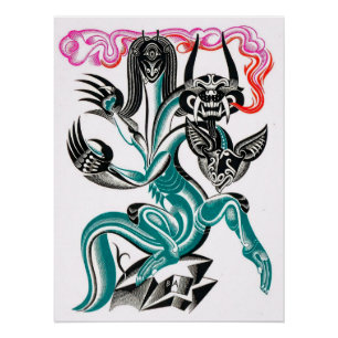 Póster Dragão de 3 cabeças mítico