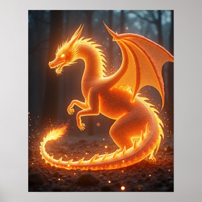 Poster Dragão de Incêndio Embrião (Frente)