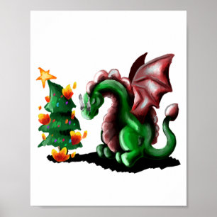 Poster Dragão de Natal Feliz