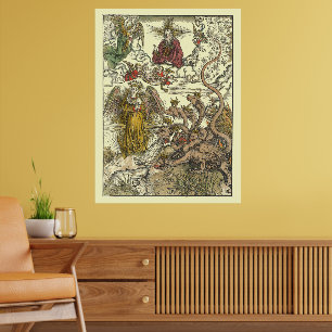 Poster Dragão de Sete Cabeças por Albrecht Dürer
