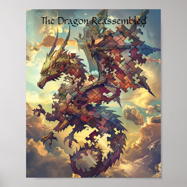 Poster Dragão do Quebra-cabeça do Céu Destruído (Frente)