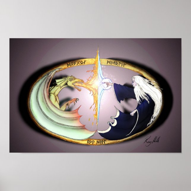 Poster Dragão e Merlin (Frente)