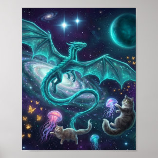 Poster dragão em voo
