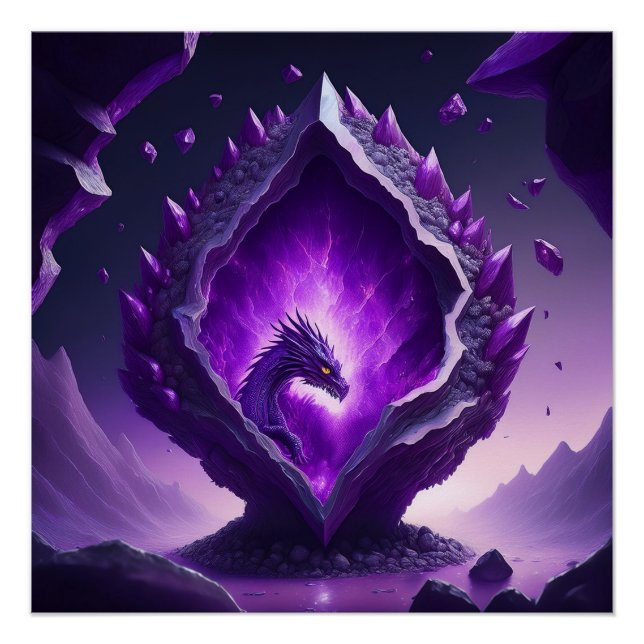 Póster Dragão Emerge de Dividir no Espaçonave, ele caiu (Frente)