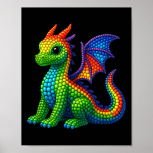 Poster Dragão Engraçado Amantes Bolinhas Feliz Dia Ponto