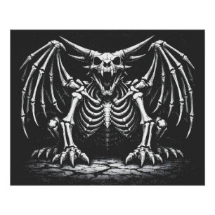 Póster Dragão Esqueleto por BurnsInHell