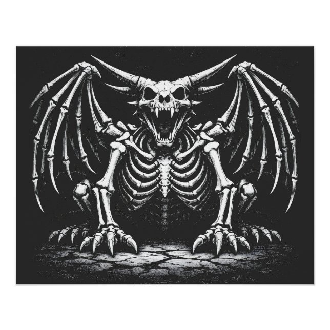 Póster Dragão Esqueleto por BurnsInHell (Frente)