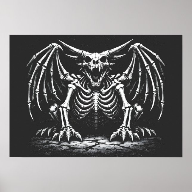 Poster Dragão Esqueleto por BurnsInHell (Frente)