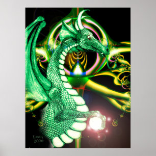 Poster ~Dragão Lore~ Dragão Verde Mágico