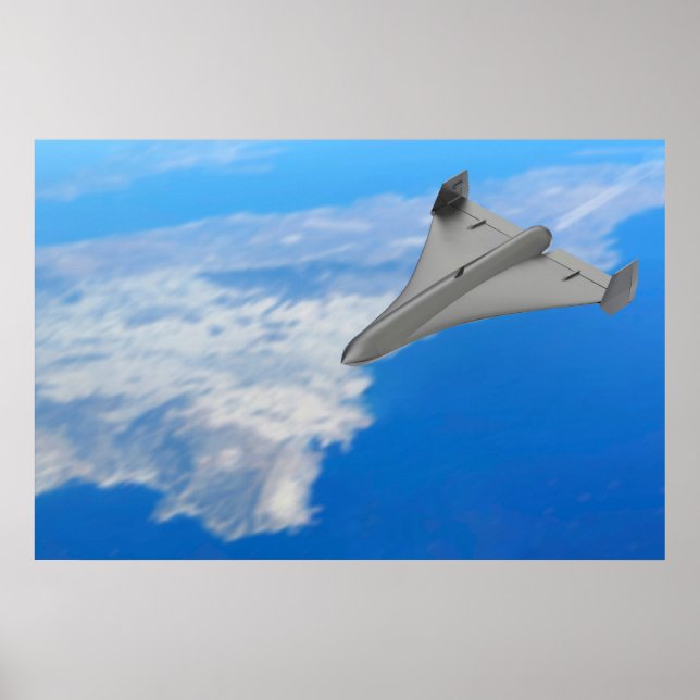 Poster Dragão militar a jato negro (Frente)