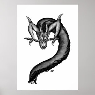 Poster Dragão no estilo de tatuagem