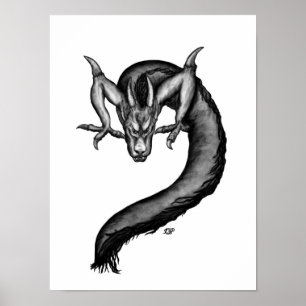 Poster Dragão no estilo de tatuagem
