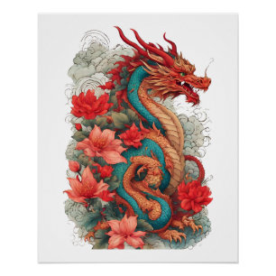 Póster Dragão Oriental poderoso
