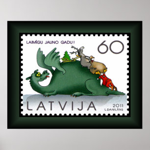 Poster Dragão ~ Papais noeis ~ Reindet ~ Letônia ~ Cari