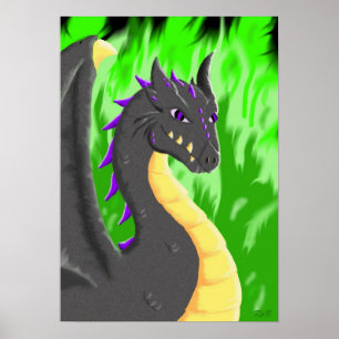 Póster Dragão preto