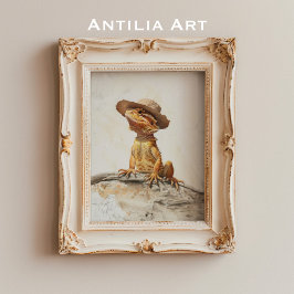 Poster Dragão Retrato Retrato Pogona Réptil