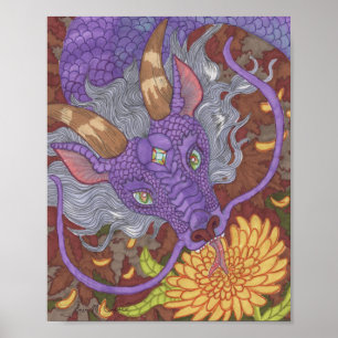 Poster Dragão Roxo Bloom