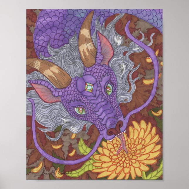 Poster Dragão Roxo Bloom (Frente)