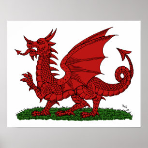 Póster Dragão Vermelho do País de Gales