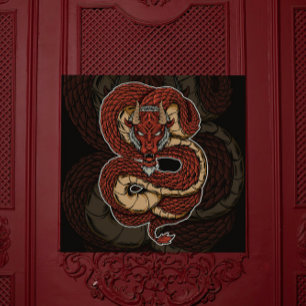 Poster Dragão Vermelho Serpente Inferior