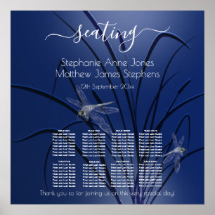 Poster Dragões de Aquarela Azul 8 Mesas c2