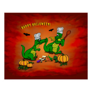 Póster Dragões - Feliz Halloween! Hoje eu cozinho