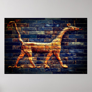 Poster DRAGÕES SERPENTE BABILÔNICOS Arte Assíria Antiga