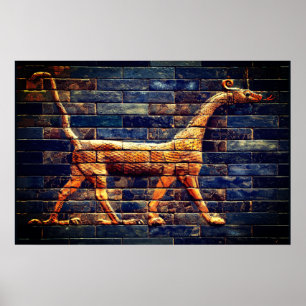 Poster DRAGÕES SERPENTE BABILÔNICOS Arte Assíria Antiga