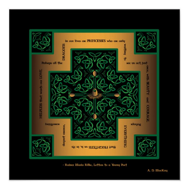 Póster Dragon Egg Celtic Cross (Frente)