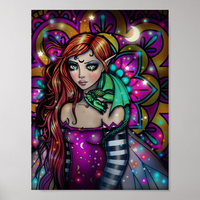 Poster Dragon Girl Fantasy Art de Molly Harrison (Frente)