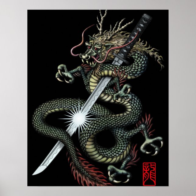 Póster Dragon katana3 (Frente)